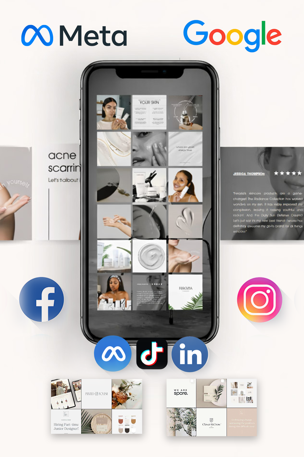 Meta, Google Paid & Organic Social Content Creation Packages